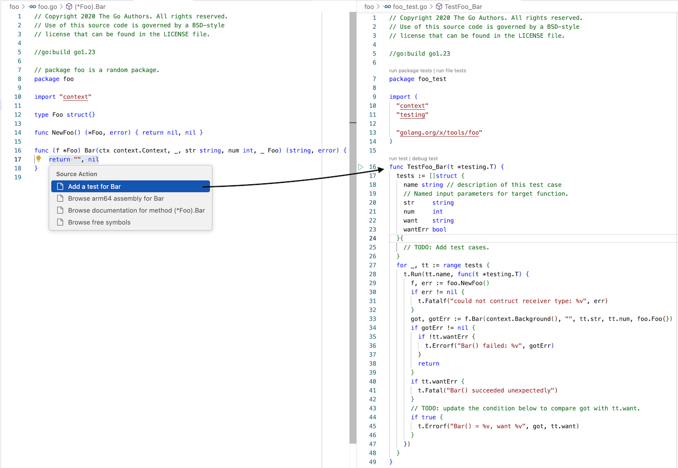 Add test for func